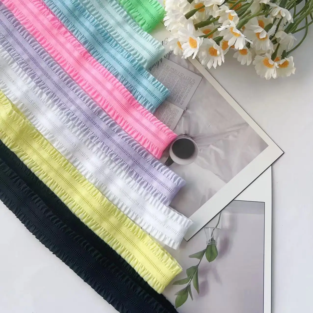 Delicate lace pleats elastic elastic handmade accessories decorative DIY clothes cuffs ribbon headband