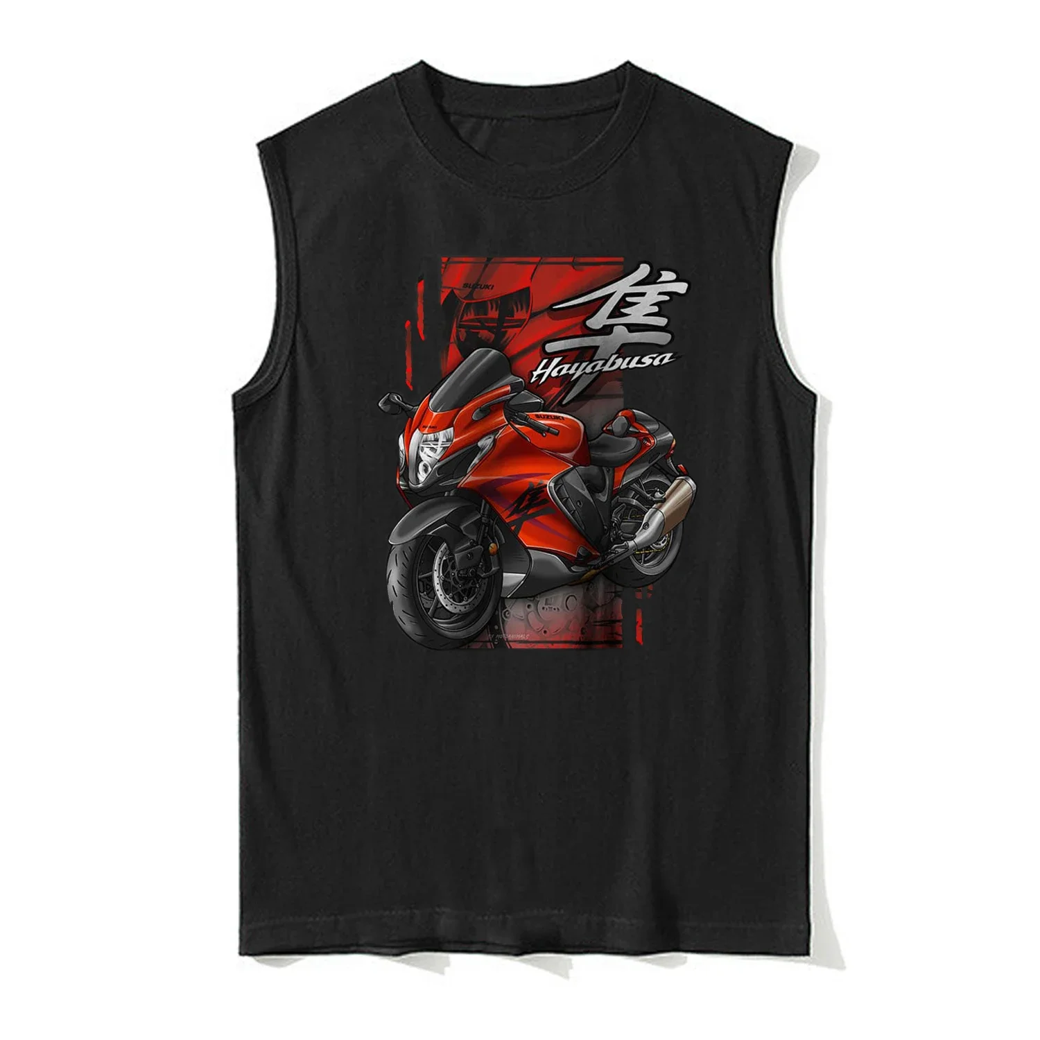 Japanese 2021-2024 Models Hayabusa Motorcycle Tanktop 100% Cotton O-Neck Summer Casual Mens Vest Sleeveless Tee Rider Streetwear