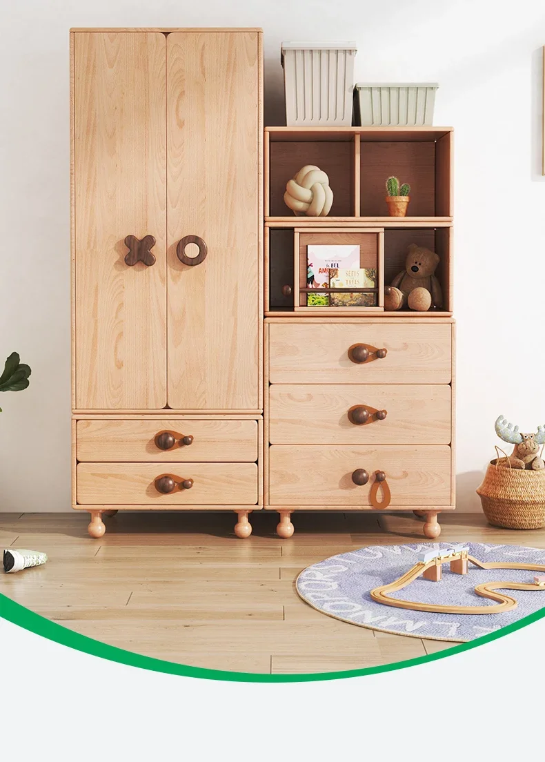 

yj32 Solid wood wardrobe storage cabinet new locker small apartment furniture