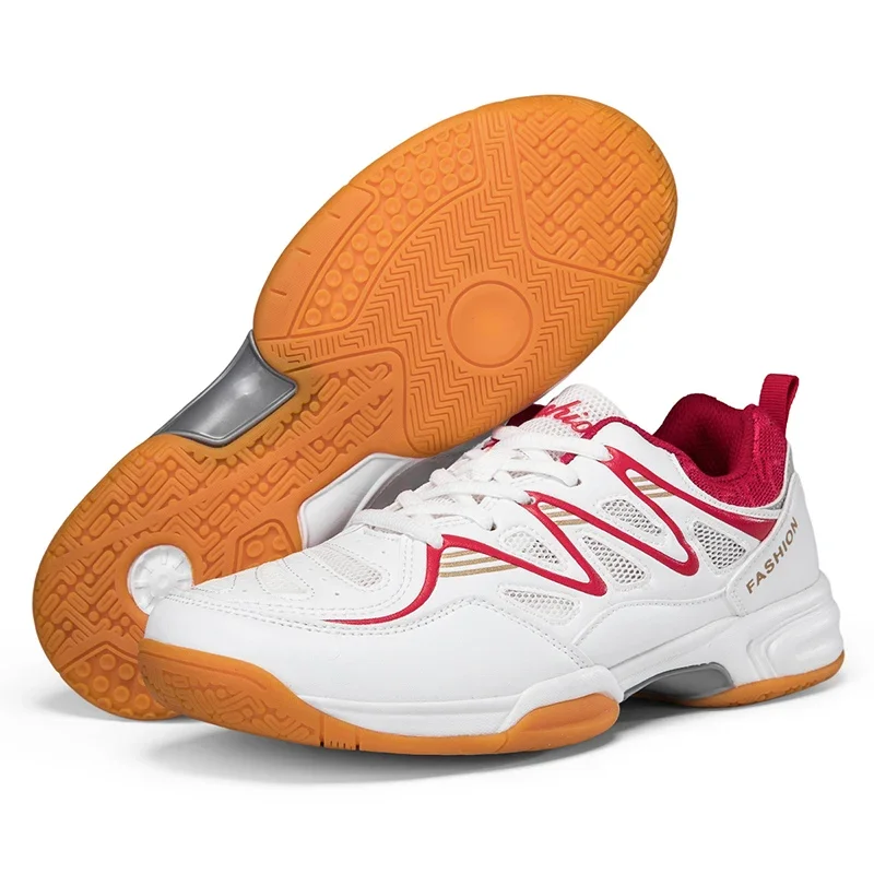 

New Sports Shoes for Men and Women Low-Cut Lace-Up Thick-Soled Shock-Proof Table Tennis Sneakers Badminton Footwear Comfortable