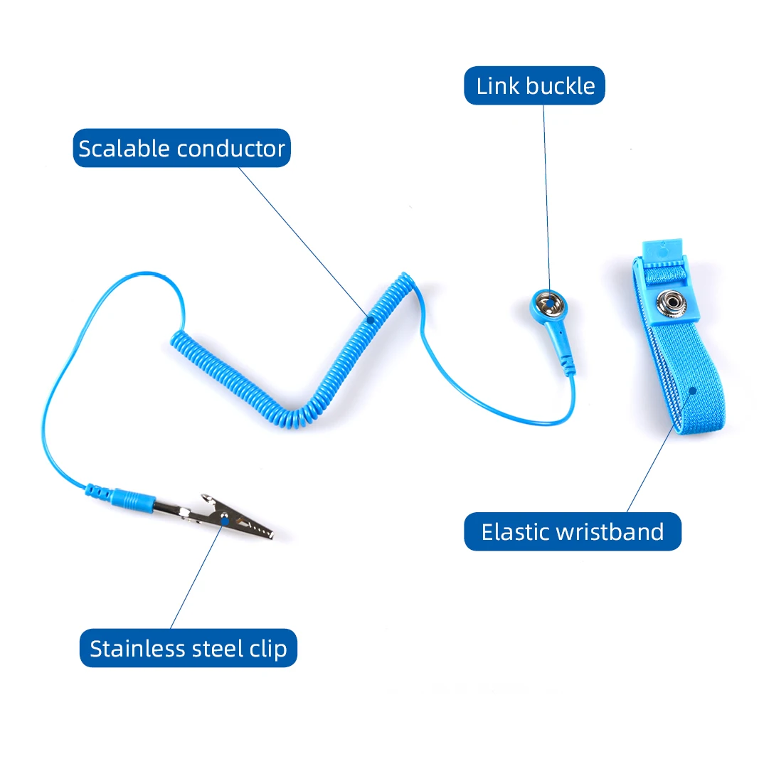 Electronic Product Maintenance Luvas antiestáticas e kit de pulso, Pulseira para reparo eletrônico, Ferramentas de trabalho