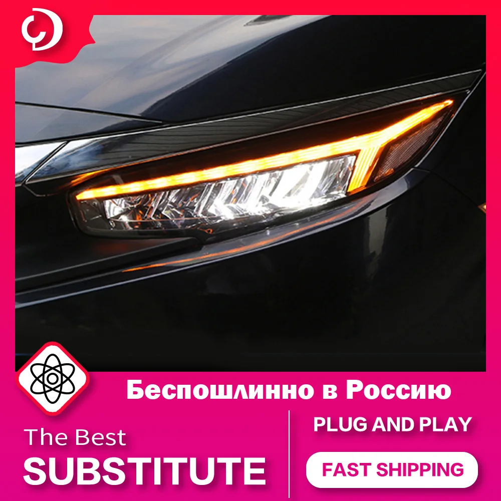 AKD Car Styling Headlights for Honda Civic G10 2016-2020 Full LED Headlight DRL Head Lamp Led Projector Auto Accessories