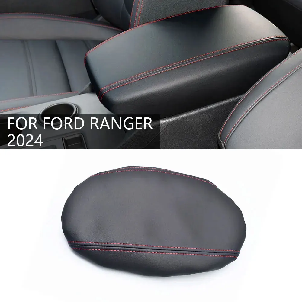 Leather Armrest Cover Cushion Arm Rest Cover for Ford Ranger 2024 2023 Center Console Cover Armrest Box Protective Accessories