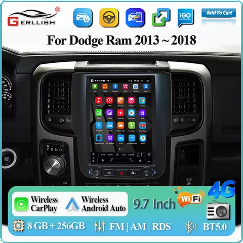 Carplay Android 15 Auto Radio 9.7' Multimedia Player GPS Stereo 360 Cam for Dodge RAM 1500 2500 3500 Intelligent Car System