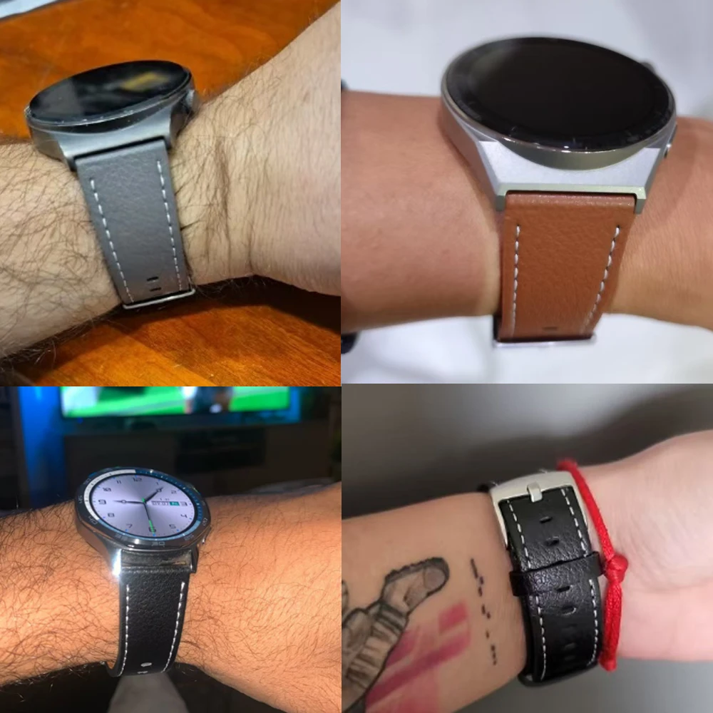 20/22 مللي متر حزام من الجلد لساعة هواوي 4 5 46 مللي متر GT 5 6 Pro GT6 5 4 3 براعم عداء سوار ل Garmin Venu 4 3 الرياضة عادية الفرقة