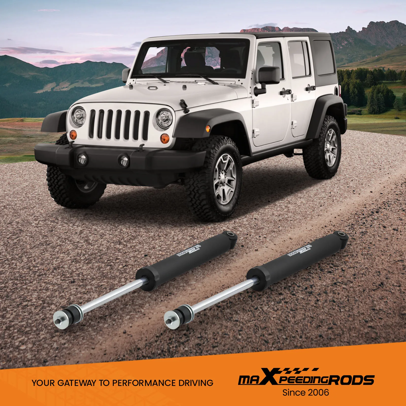 maXpeedingrods Front Shock Absorbers For Jeep Wrangler JK 07-18 Lifted 0.5-2.5