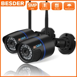 BESDER FHD 5MP Wireless Audio IP Camera WiFi P2P RTSP 1080P Motion Detection Waterproof Security Camera with SD Card Slot iCSee