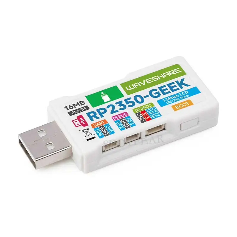 لوحة تطوير Raspberry Pi Pico 2 RP2350 GEEK 1.14 بوصة LCD 240x135 65K SWD/UART/I2C لـ OpenOCD/CMSIS-DAP #5