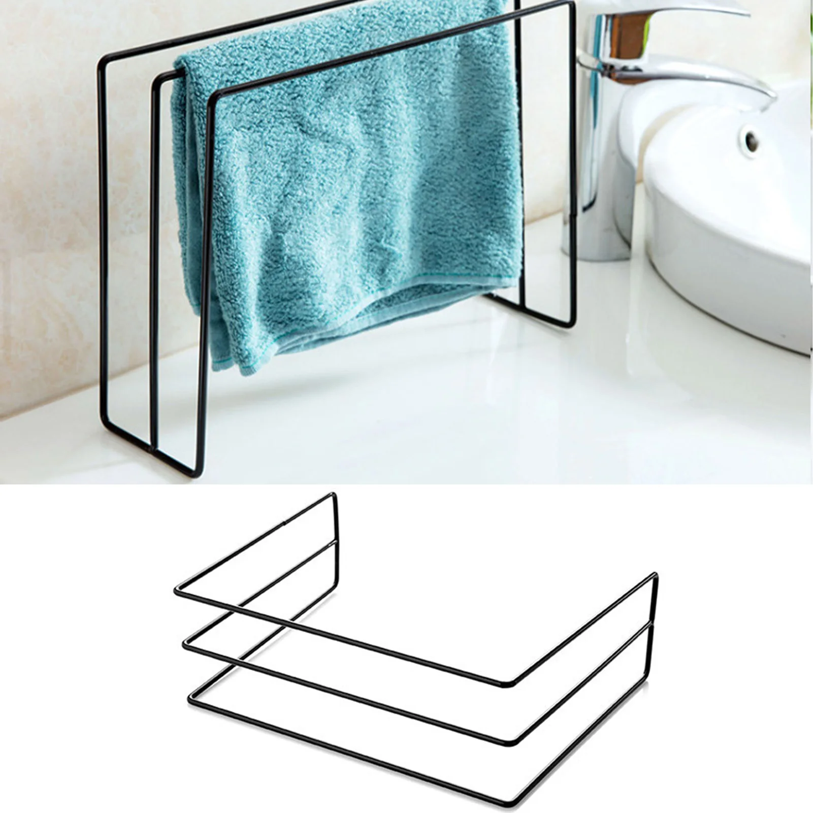 Kitchen Countertop Dishcloth Drying Rack Iron Dishcloth Towel Holder Free Standing Dish Rag Storage Hanger