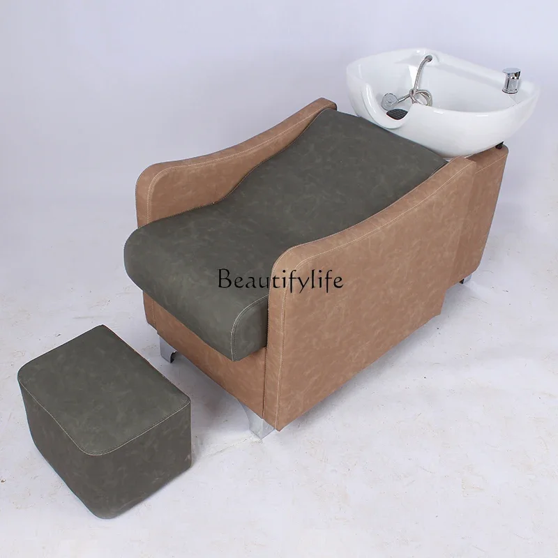 Barber Shop Shampoo Flushing Bed Ceramic Basin Hair Salon for Hair Salon Bed