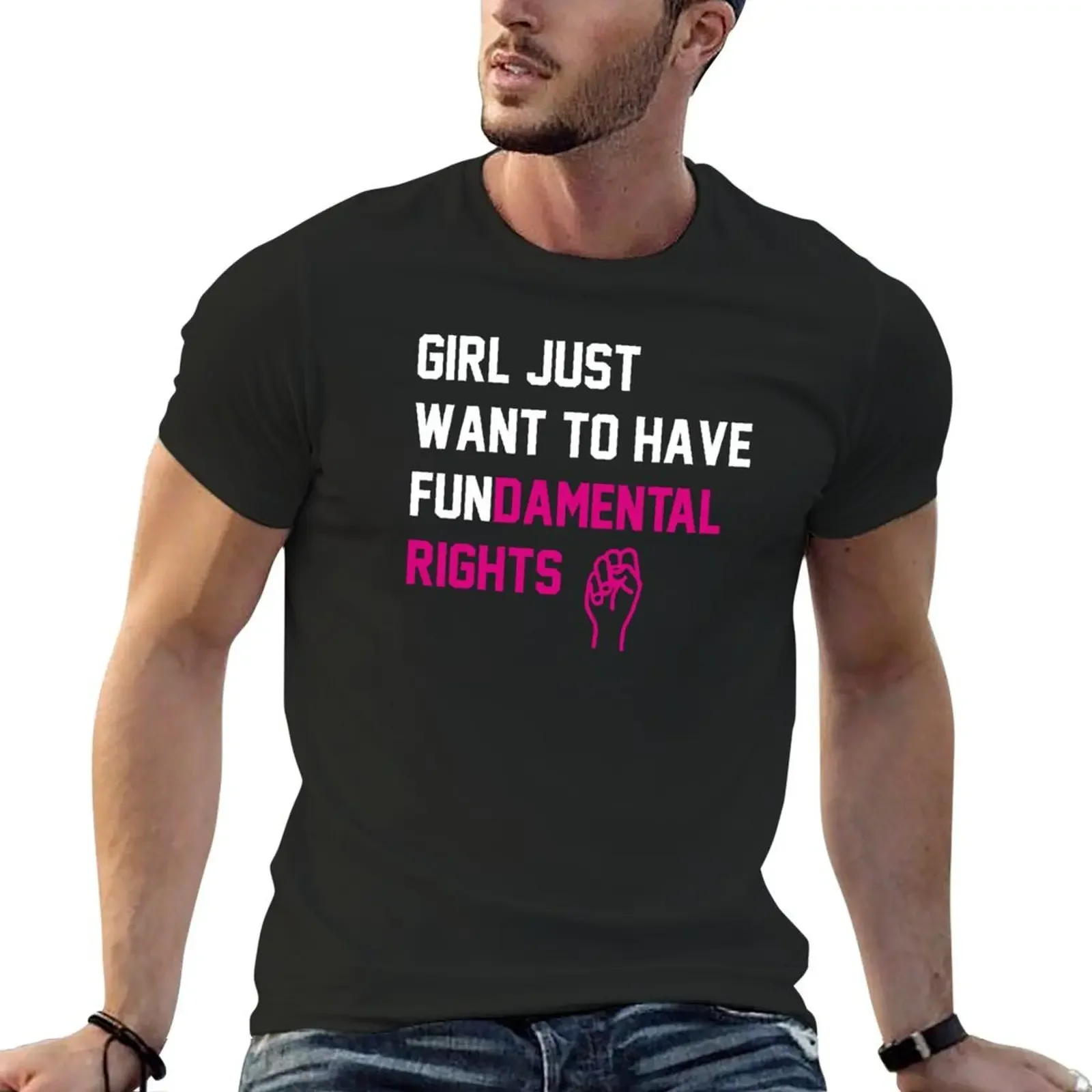 Cyndi Lauper's Official Girls Just Want to Have Fundamental Rights T-Shirt oversizeds summer clothes cotton t shirt men