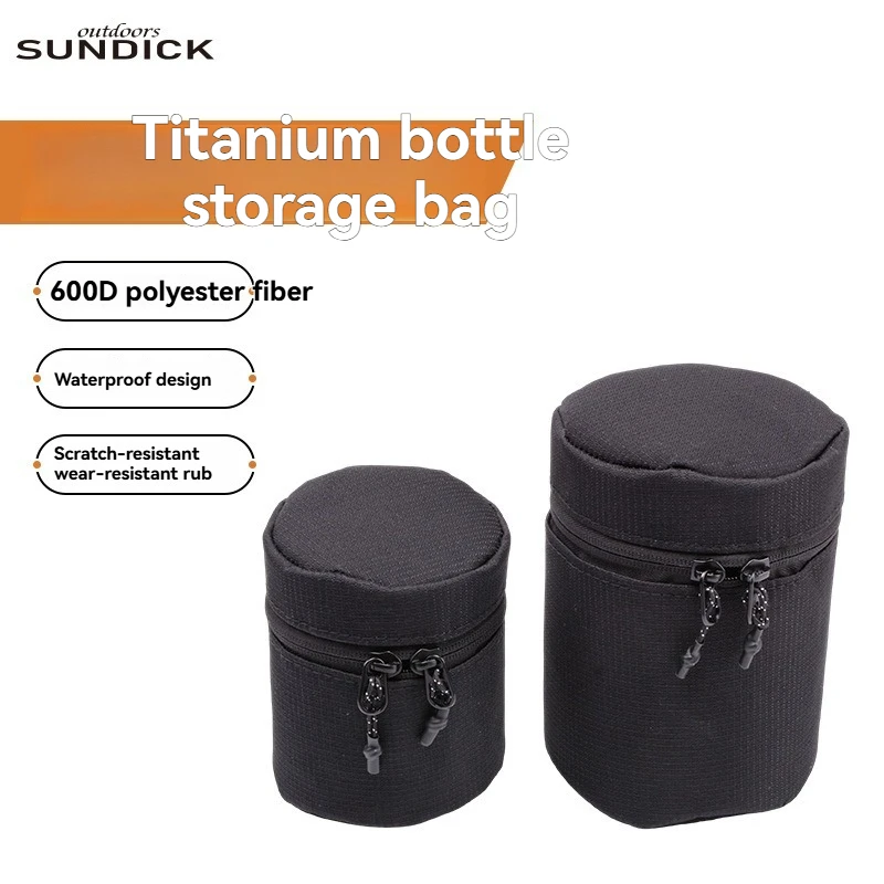 SUNDICK في الهواء الطلق كأس التيتانيوم حقيبة التخزين اسطوانة الغاز حقيبة التخزين البيرة كوب زجاجي صندوق تخزين كأس كم