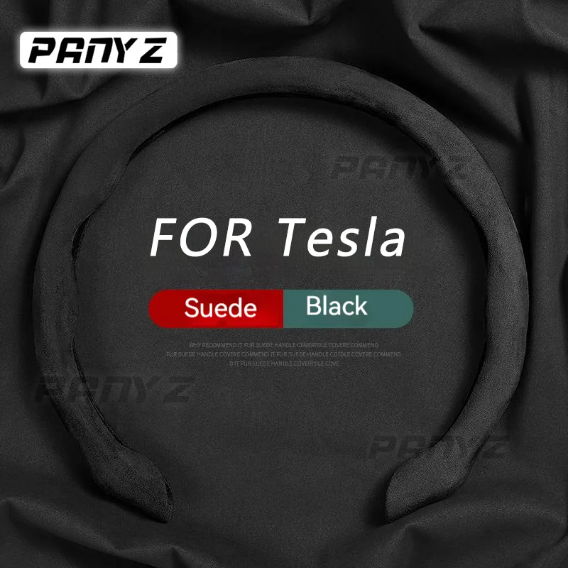 Car Suede Steering Wheel Cover Summer Sweat-absorbin For Tesla Model 3 Y Model S Model X Car-styling Hot New car A2023 2022 2021