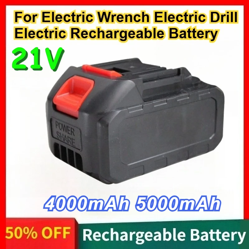 

21V 4000mAh 5000mAh Power Tool Lithium Battery for Electric Wrench Electric Drill Chainsaw Gardening Tool Rechargeable Battery