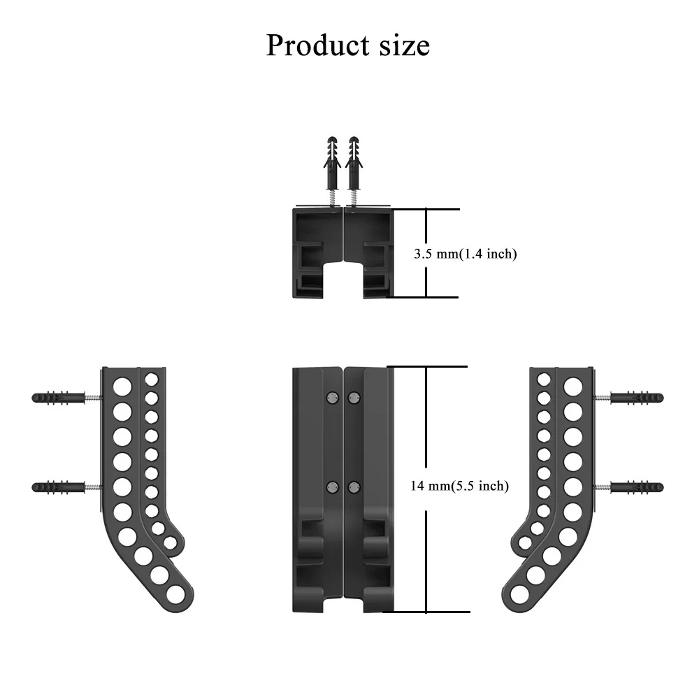 AA/AAA Battery Holder Wall Mount Storage Bracket Black White