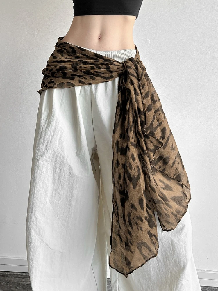 

Vintage Sexy Leopard Print Belt Skirts Women Streetwear Summer Pleated Fairy Faldas Harajuku Grunge Bandage Skirt Y2k Aesthetic