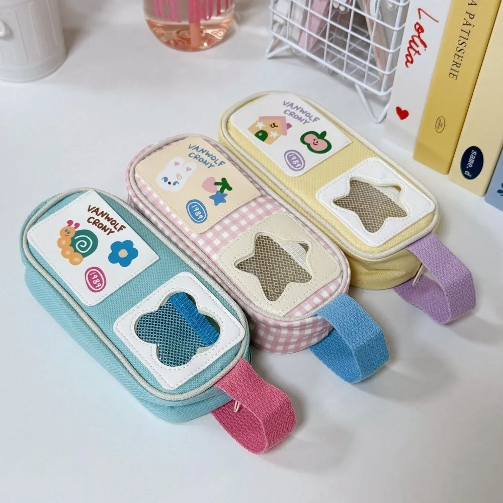 

Ins Fashion Rabbit Kawaii Pencil Bag Large Capacity Zipper Cartoon Stationery Bag Picnic Series Cute Pen Pencil Case Kids