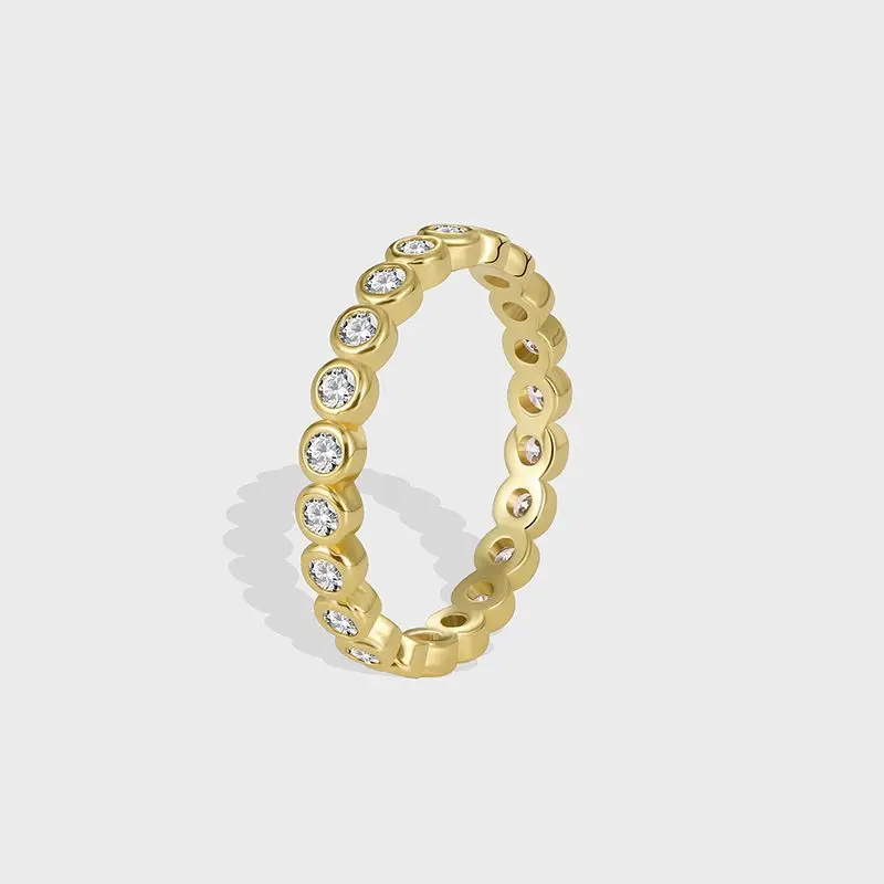 925er Sterlingsilber, exquisiter weißer Zirkon, Verlobungsschmuck für Damen, modisches Finger-Accessoire, runder Ring für Partys