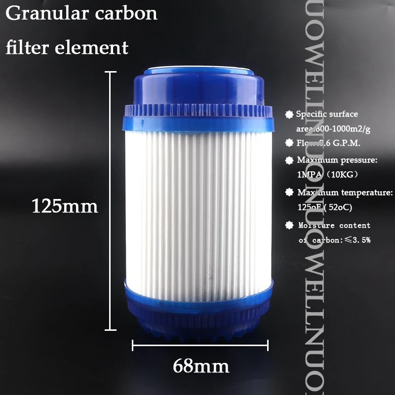 2Pcs 5Inch Filter Element Activated Carbon Granular Filter Reverse Osmosis WaterPurifier Replacement Filtration Accessories Tool