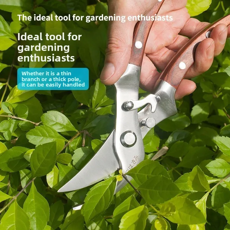 مقصات التقليم، ماكينة تشذيب يدوية للحديقة المنزلية، خفيفة الوزن، مقبض مريح، متينة، تصميم منقار مقص فولاذي بالكامل #3
