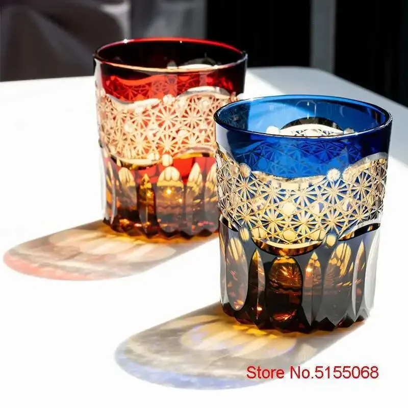Dawn First Light Whiskey Crystal Cup Hand Carving Japan Royal Glassware Kiriko Wine Glass Luxury Vodka Snifter Tumbler Beer Mug