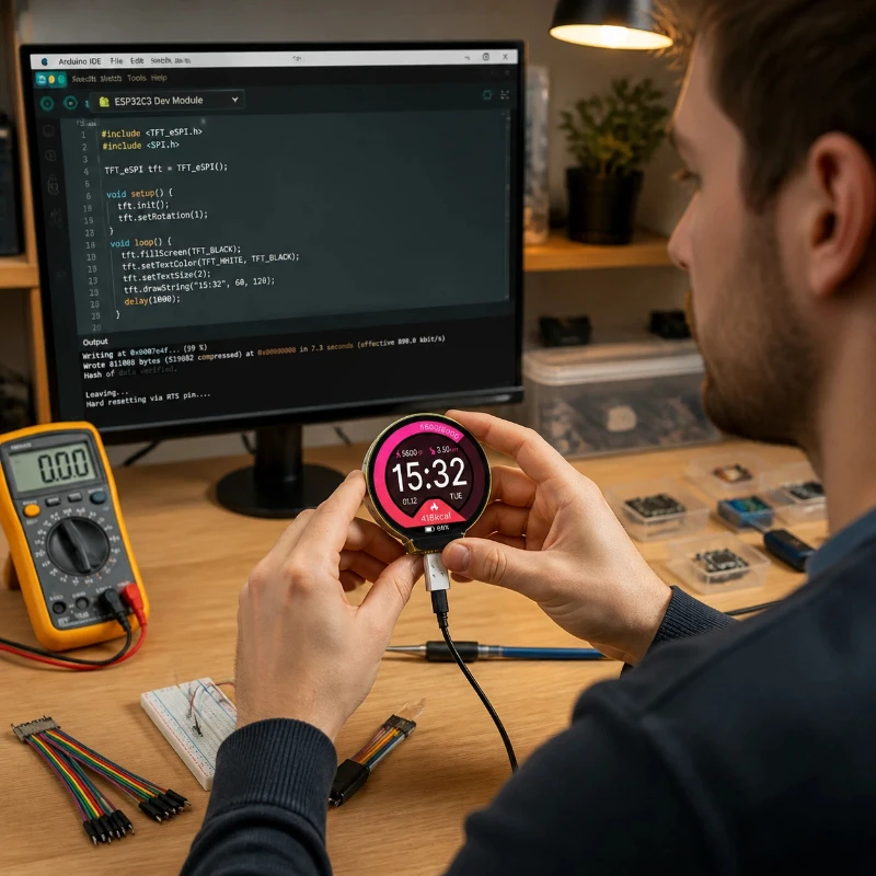 Esp32 C3 Development Board 1 28 Inch Round Lcd Touch Display Screen With Case Wifi Bluetooth For Diy Iot Projects For Hobbyists
