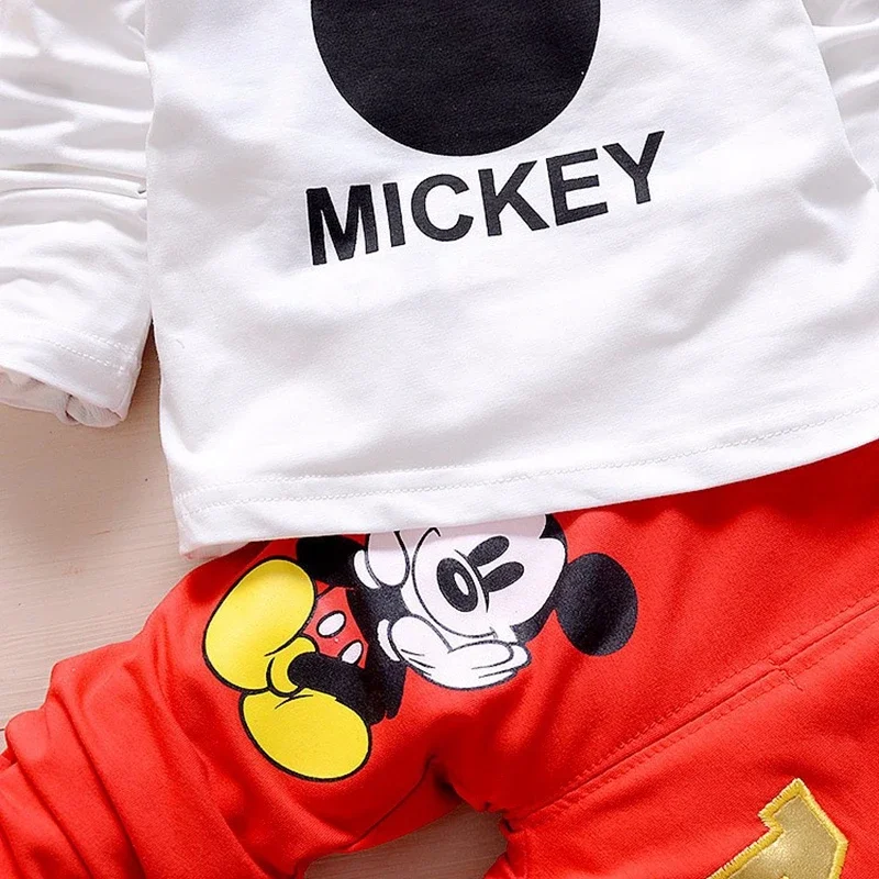 3pcs/set Baby Boy Girl Clothes Cartoon Mickey Mouse Bear Hooded Coat+T Shirt+Pant Kid Sport Suit For Children Clothing Tracksuit