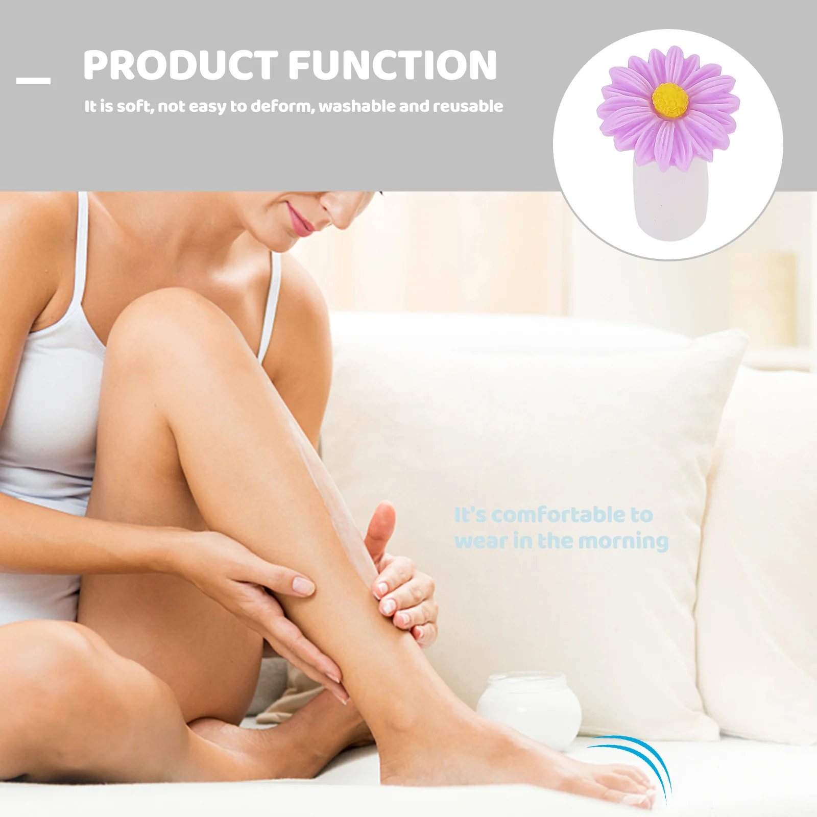 

24Pcs Silicone Toe Separators Daisy Flower Design for Pedicure Nail Art Tools Reusable Washable Toe Dividers Pain Relief