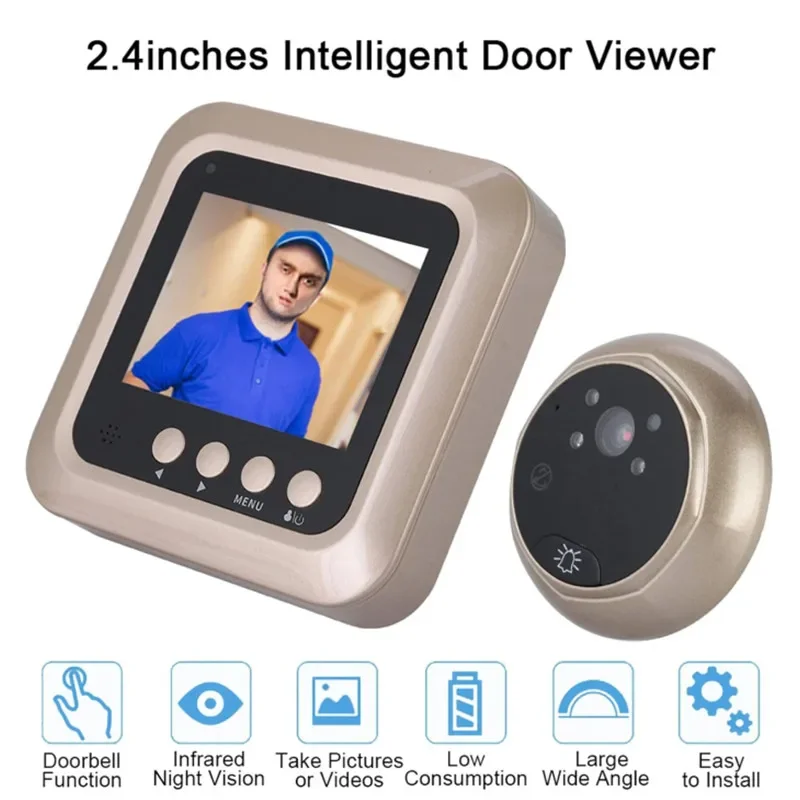 

2.4 inch Smart IR Night Vision Video Security Camera Motion Detection Cat Eye Doorbell High Definition Screen Door Viewer