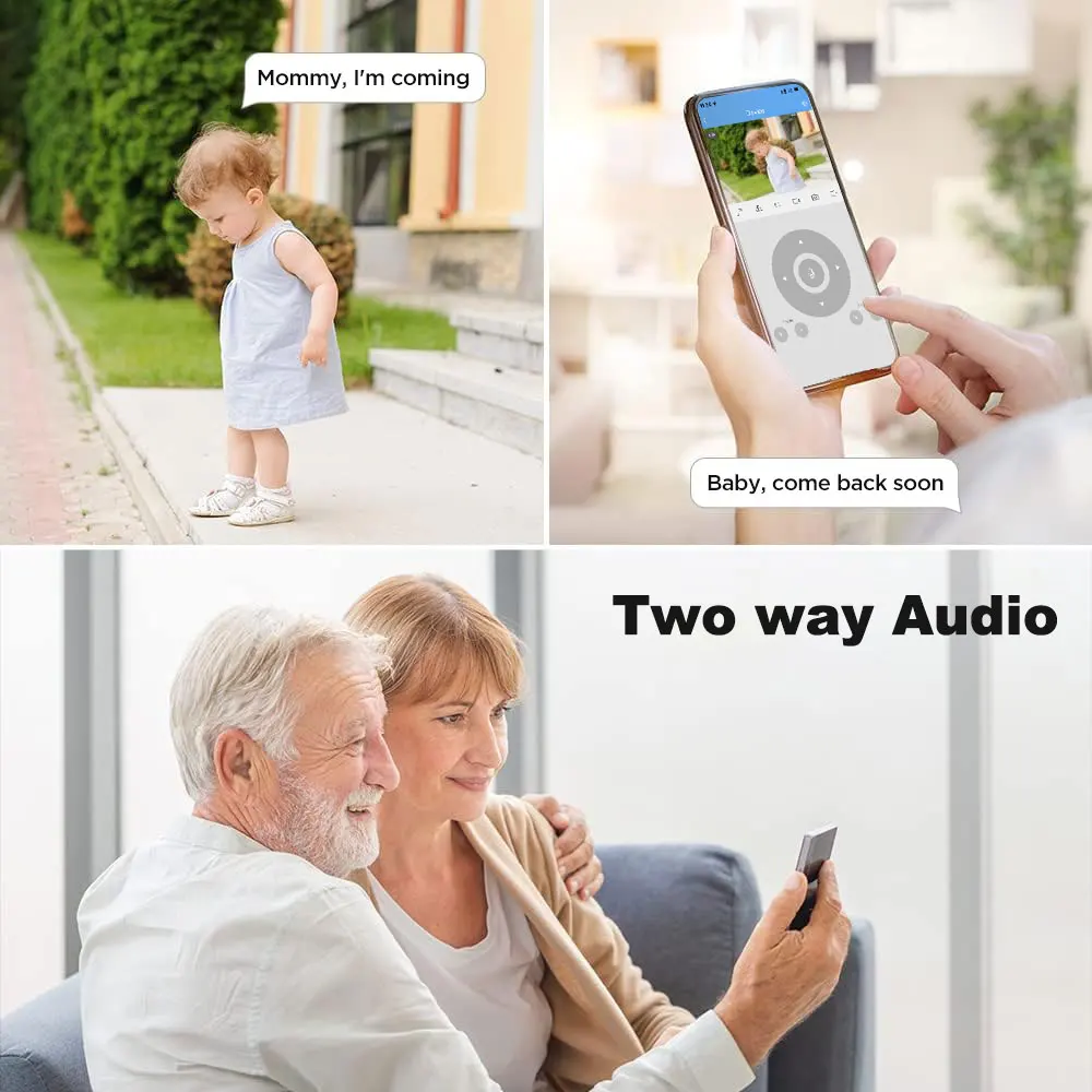 Srihome-Wireless PTZ Intercom Câmera IP Dome, 2MP, Detecção Humanoid AI, Home Security CCTV, Full Color, Baby Monitor, SH061