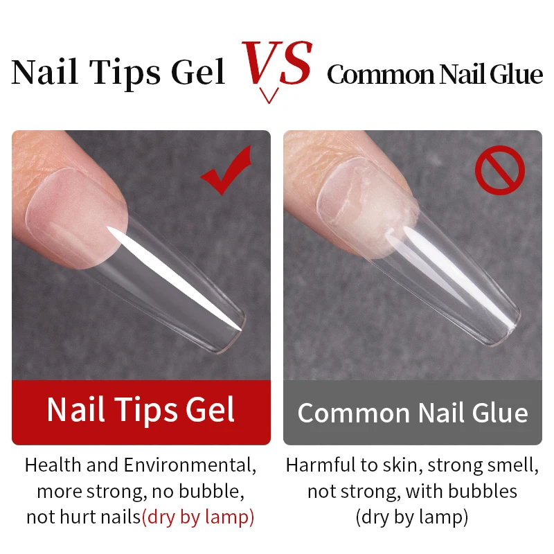 PUENTE 15ML Nail Tips Glue Gel For False Tips Extend Nails 3 IN 1 Transparent Function UV Nail Gel Base Coat Diamond Stick Glue