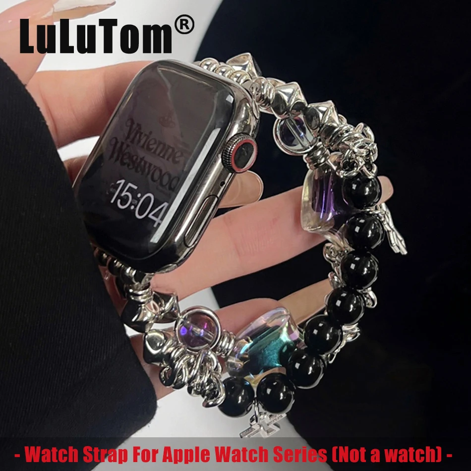 Elastic Strap For Apple Watch Series 9 8 7 6 5 4 SE 38/40/41/42/44/45mm Luxury Love Cross Bracelet For iWatch UItra 2 49mm Band