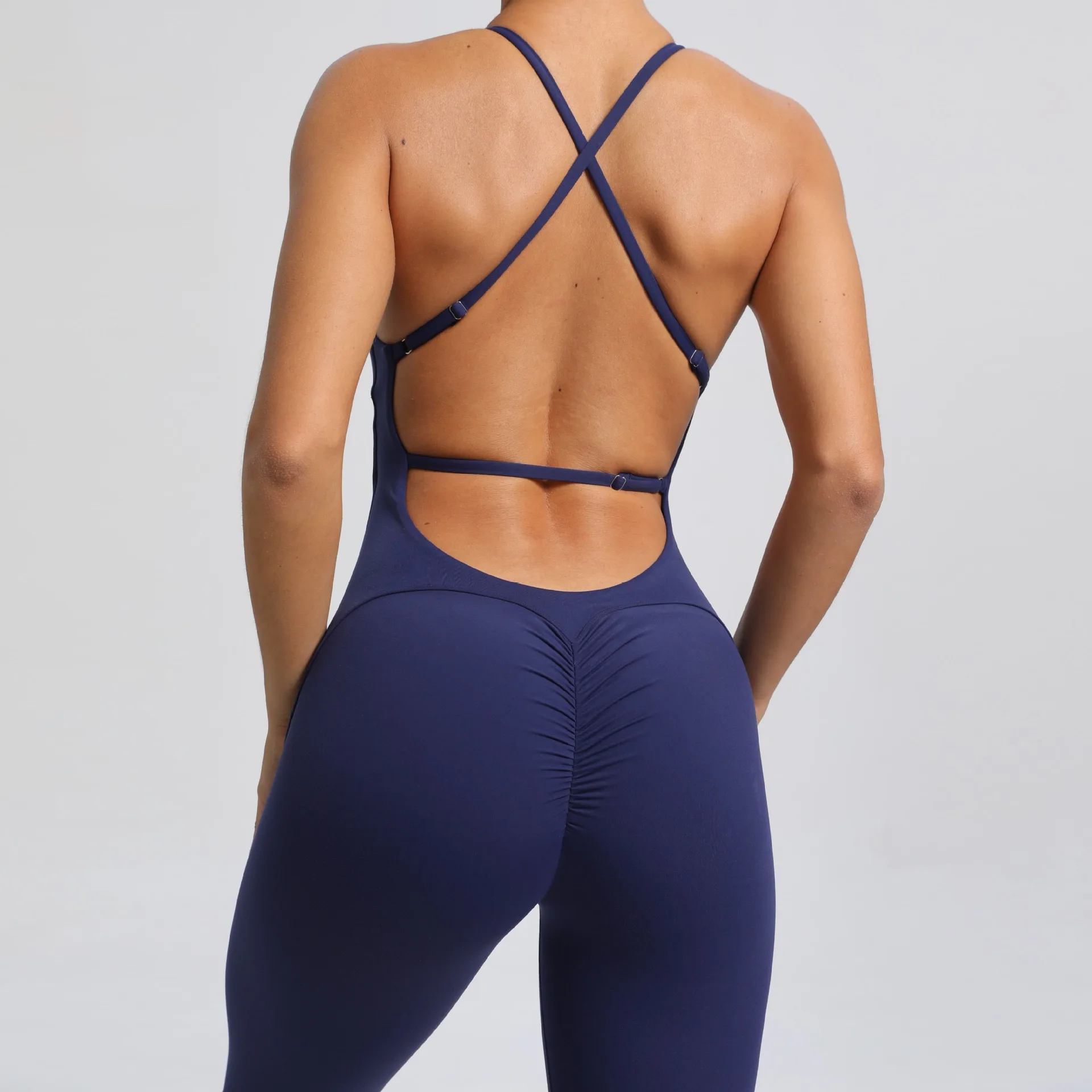 Hollow Beauty Back Yoga Jumpsuits Women wide-leg Peach Butt Gym Sets Running Bodysuits Fitness Clothing Sexy Backless Jumpsuits