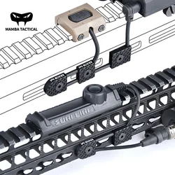 Tático M-LOK keymod almofada de pressão interruptor guia cabo para m600 m300 lanterna peq15 dbal interruptor luz laser slot caça rifle