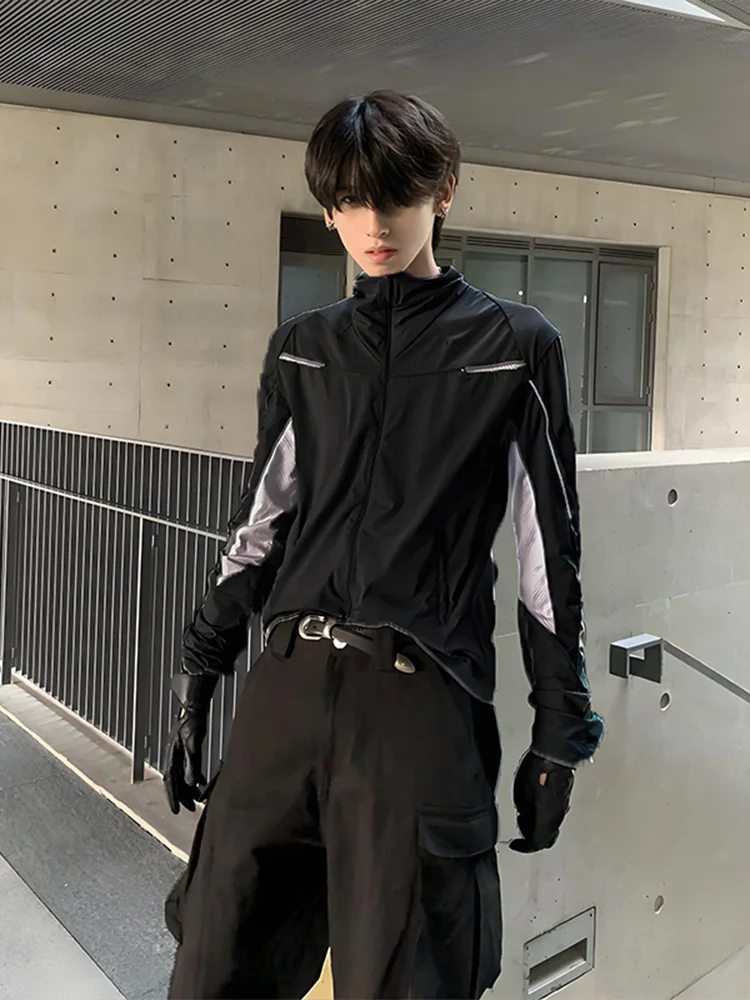 

Мужская летняя тонкая дышащая ветровка из ледяного шелка American Sle Qui Dry Ice Silk для езды на велосипеде на открытом воздухе, спортивная куртка с подкладкой