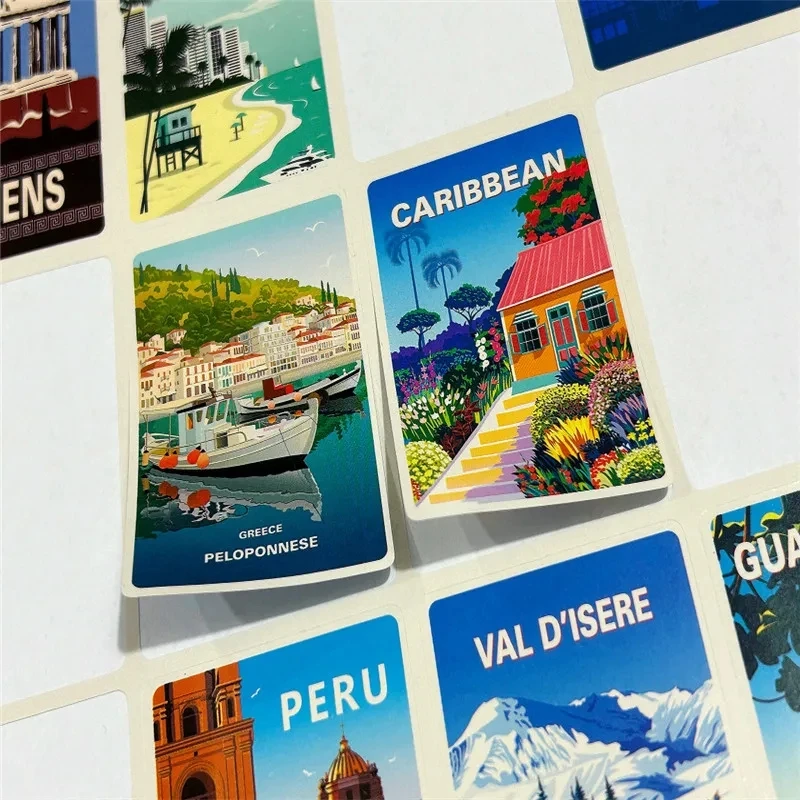 108Pcs Travel Around The World Scenery Series Stickers DIY Decal Travel To Paris Berlin Japan New York Switzerland Norway Venice