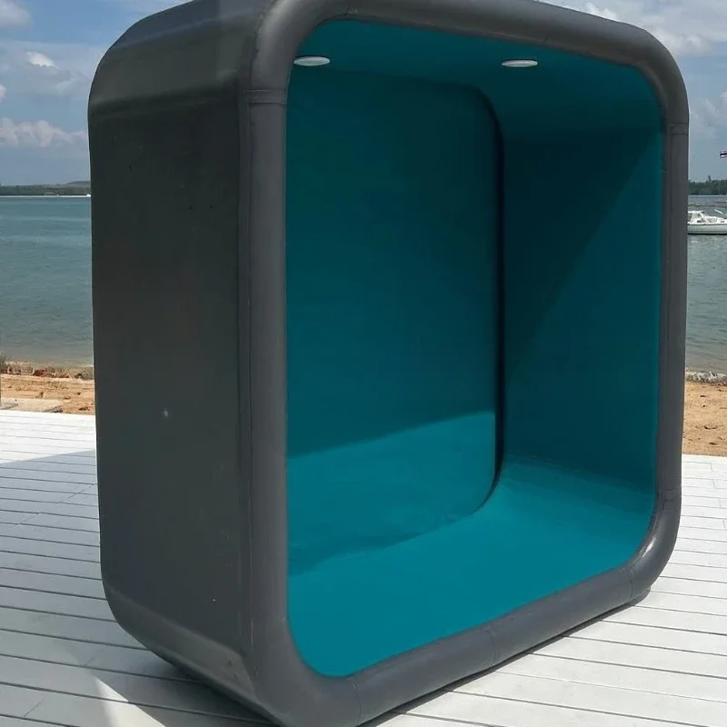 Outer gray and inner blue sample square swimming pool Thickened foldable portable inflatable brushed swimming pool