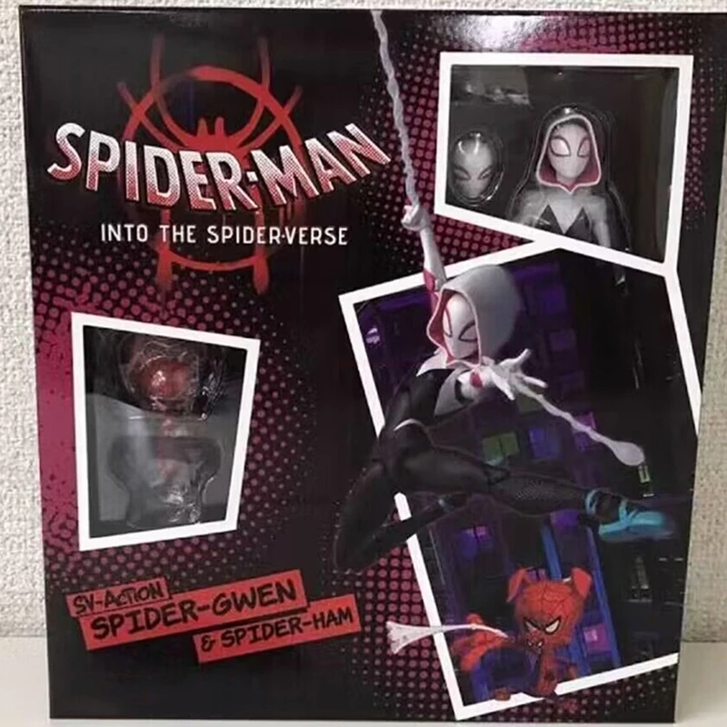 Marvel Spiderman Sh Figuart Spider Gwen Anime Action Figure Stacy Miles Morales Figure Into The Spider-Verse Toys Model Gifts