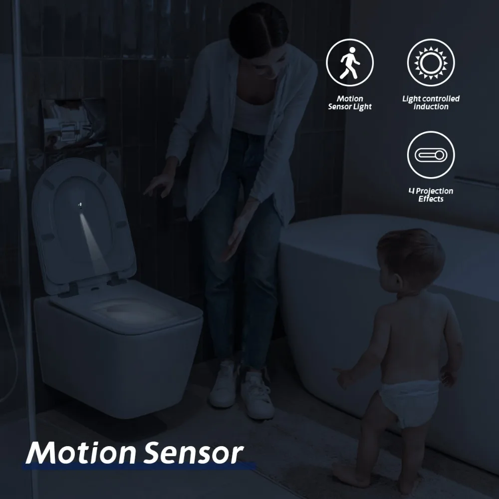 

Human Motion Sensor Projection Toilet Night Light Cartoonish Led Light Target Projection Light Bathroom Toilet Seats