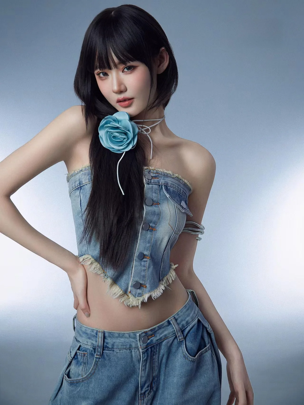 

New Studio Photography Trend: Spicy Girl Teenage Girl Atmosphere Personal Portrait Art Photo Costume Korean Mixed Style