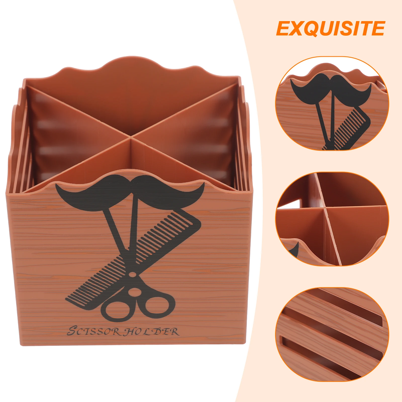 

Sturdy Hairdressing Scissor Holder Salon Multi Slot Storage Box Desktop Stand For Barbershop Hairstyling Tools Organizer