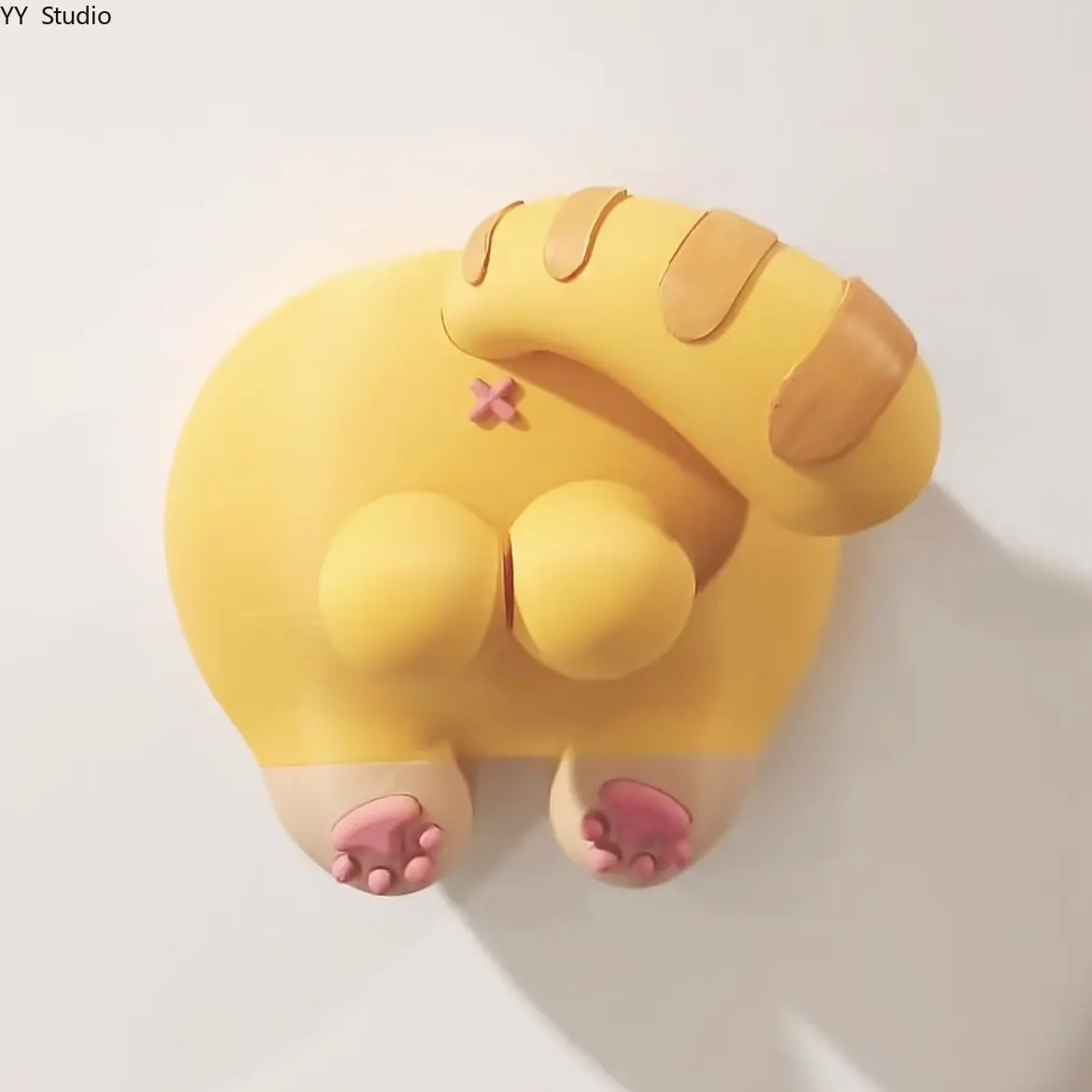 Creative Butt Cute 3D Animal Orange Cat Switch Panel Protective Cover Home Wall Decoration Sticker