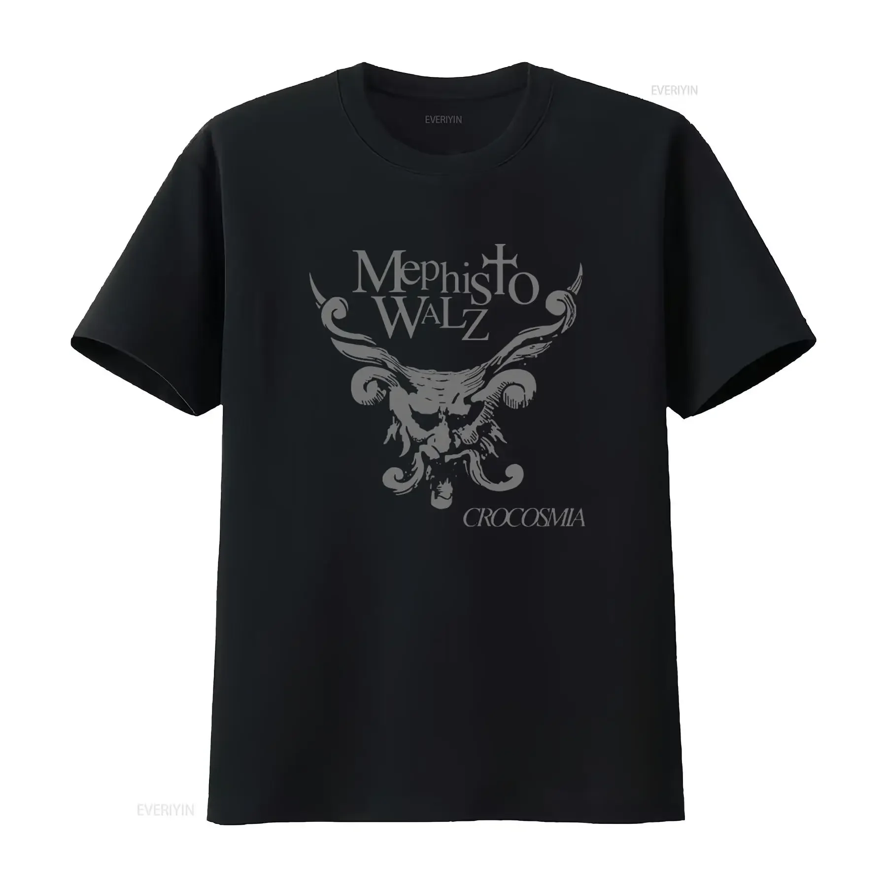 Mephisto Walz T Shirt Unique Devil Horns Design for Men Crocosmia Brand vintage Washed graphic fashion Versatile Comfortable