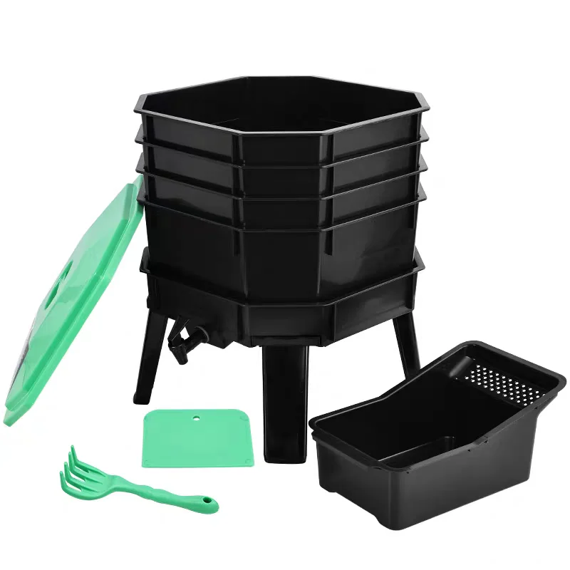 Compost box earthworm breeding box food waste fertilizer fermentation earthworm box manure organic soil courtyard large capacity