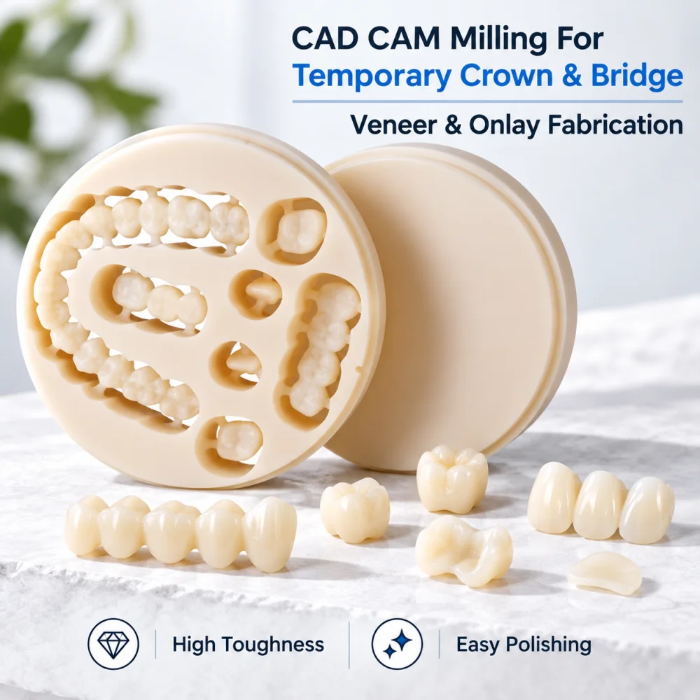 Dental PMMA Monolayer 98MM VITA 16 Color Dentist Materials CAD/ CAM Milling Blank Monochrome Resin Disc for Dental Lab Material