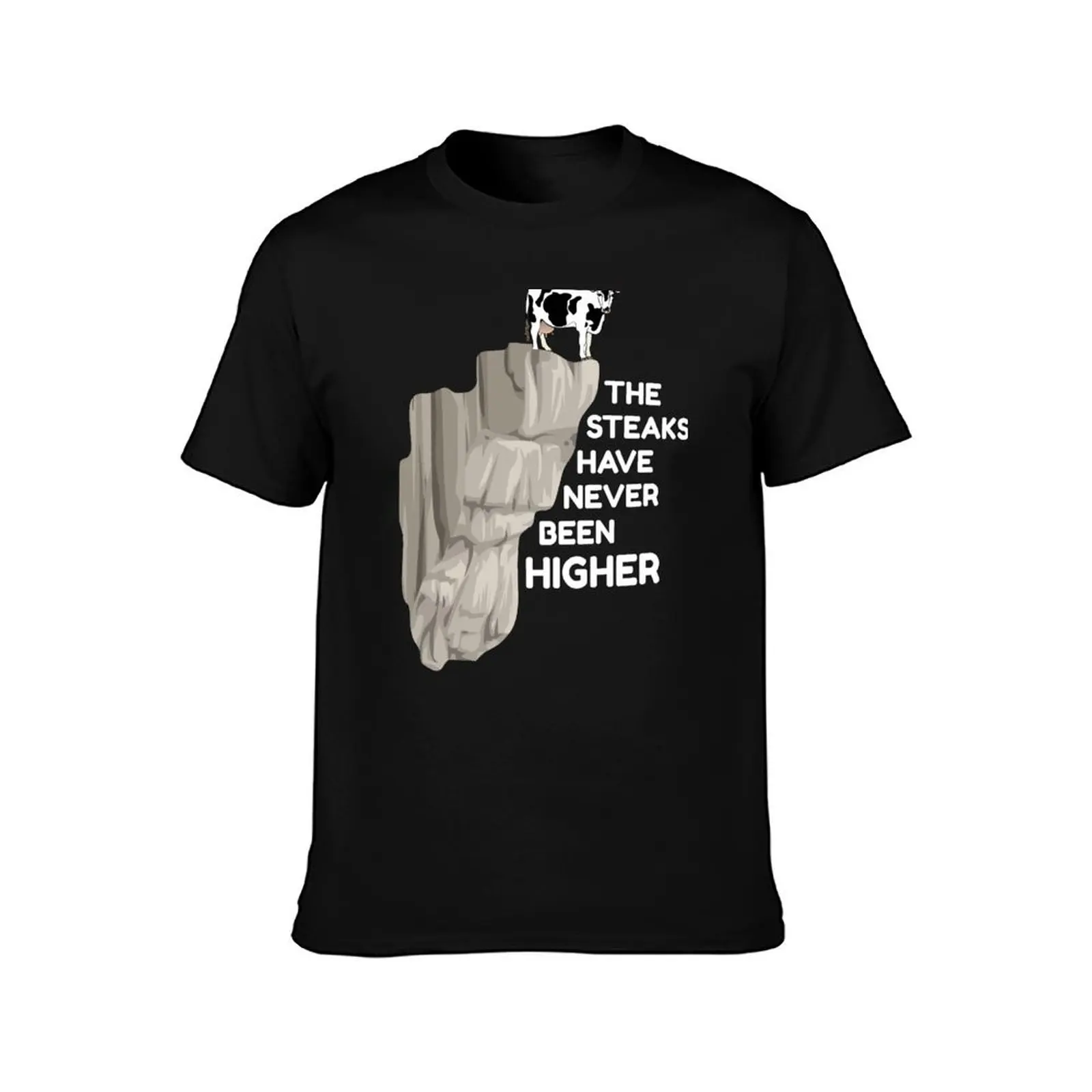 The steaks have never been higher T-Shirt Summer Casual Cotton Tee Oversized Streetwear Tops Vintage Graphic Print