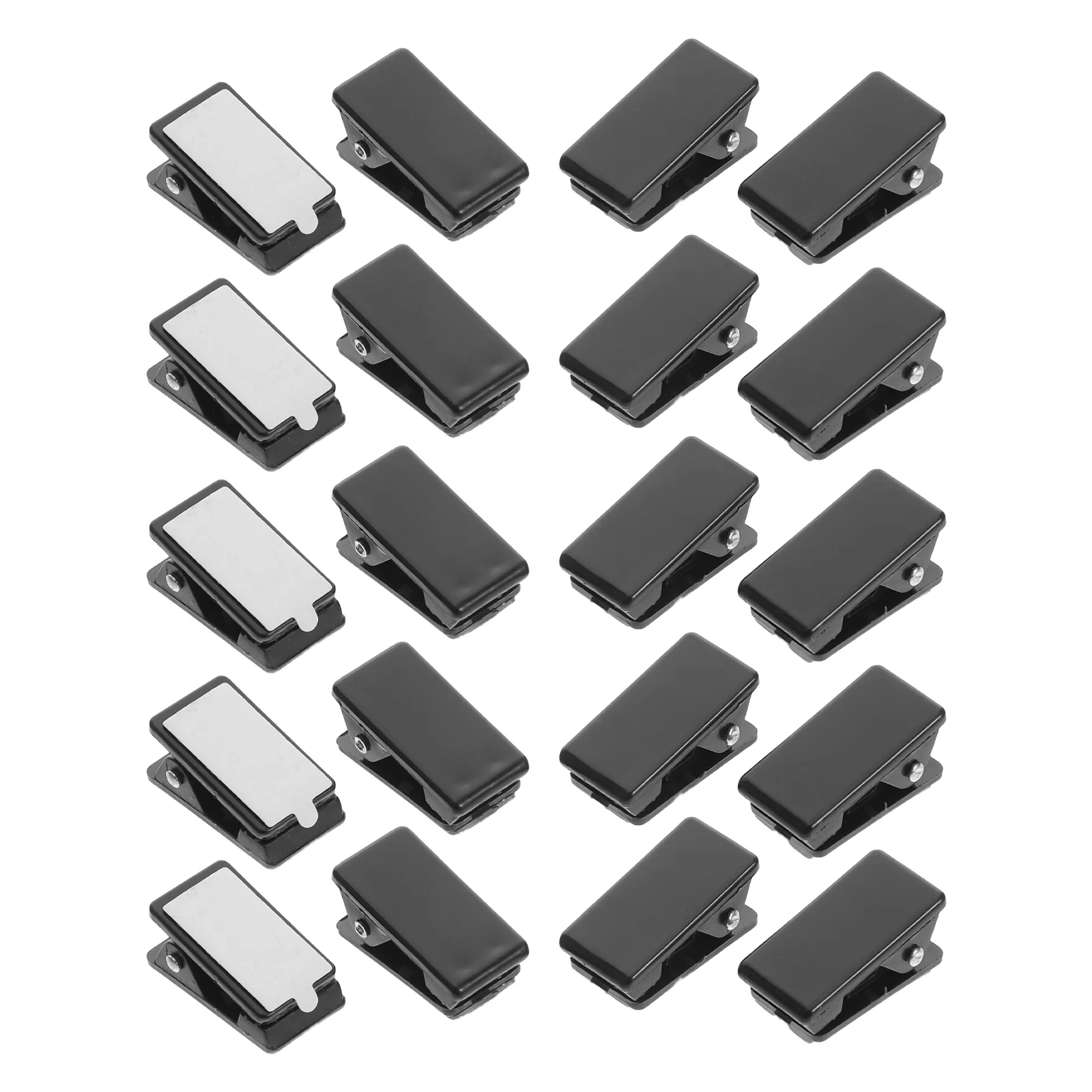 

20pcs Mini Self-adhesive Wall Clips Black Single-sided Adhesive Picture Hooks Banner Mount Photo Holders Tapestry Clamps