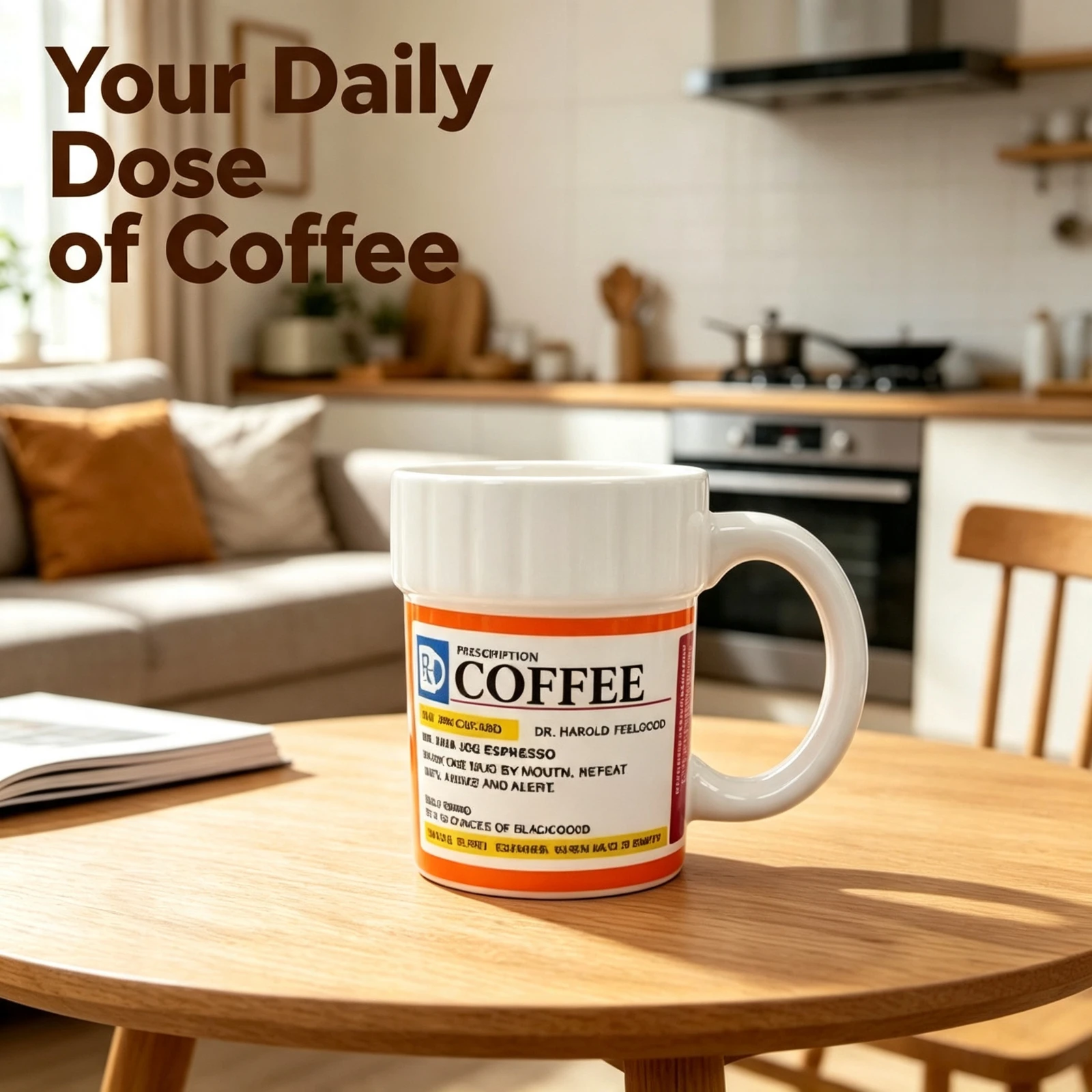 350ml Ceramic Coffee Mug Prescription Pill, Bottle Shape Cup Creative Medicine Jar, Mugs Funny Gift For Office Home, Kitchen Dec