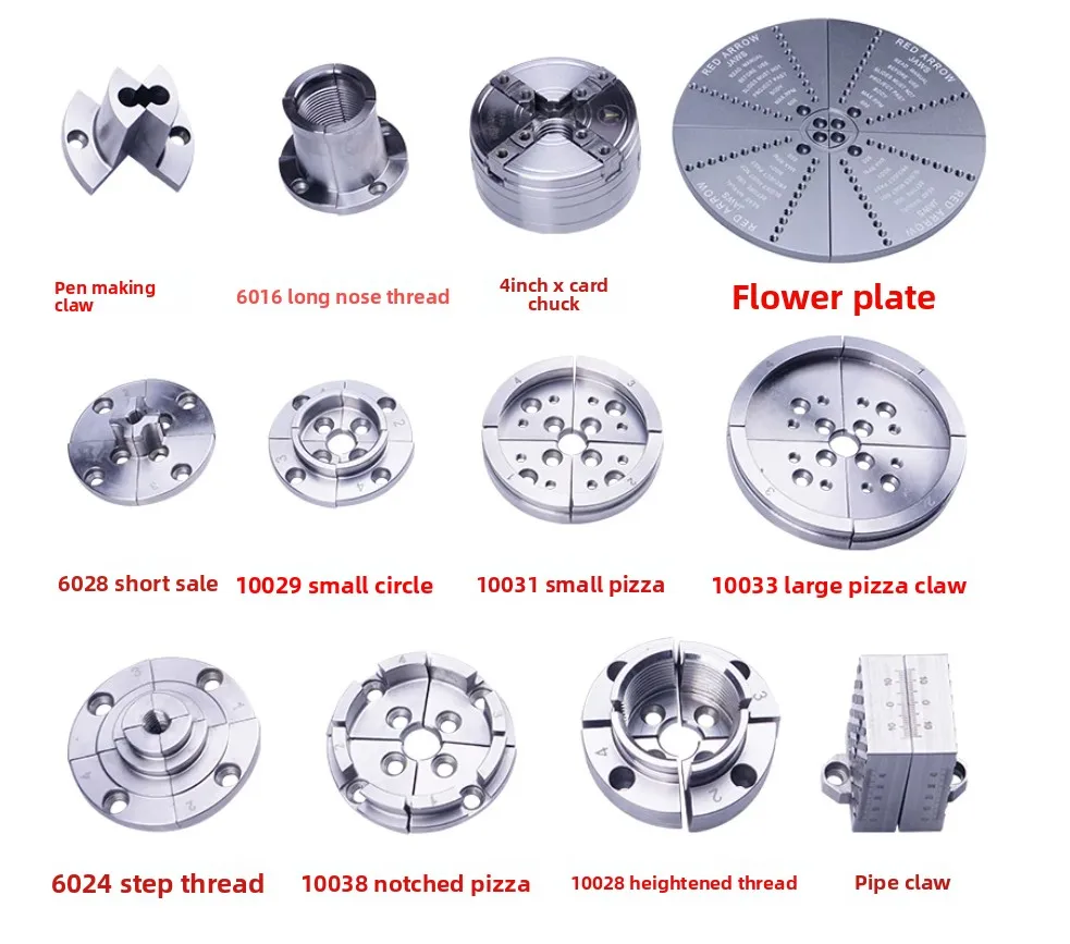 Quick Change Chuck Jaw Quick Change Jaw Wooden Rotary Woodworking Lathe Four-claw Bevel Gear Linkage Chuck Flange 4 Inch 6