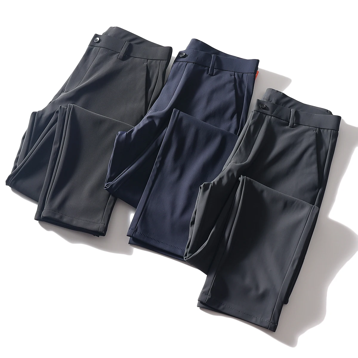 

Мужские удобные прямые повседневные брюки, осенние брюки Busin для пригородных поездок, против морщин, однотонные длинные брюки, брюки в стиле вестерн